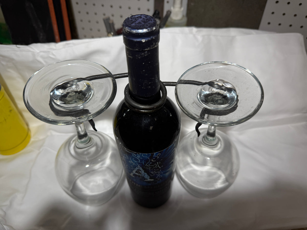 Handcrafted Wine Bottle Glass Rack