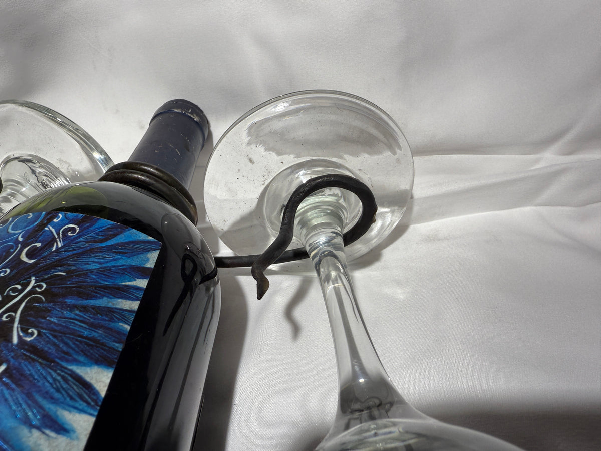 Handcrafted Wine Bottle Glass Rack